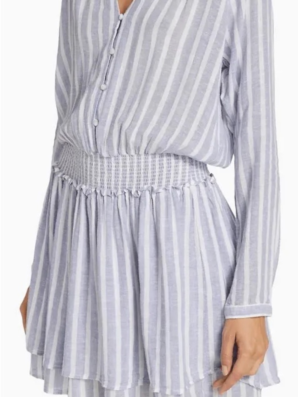 Rails Light Blue and White Striped Mini Dress